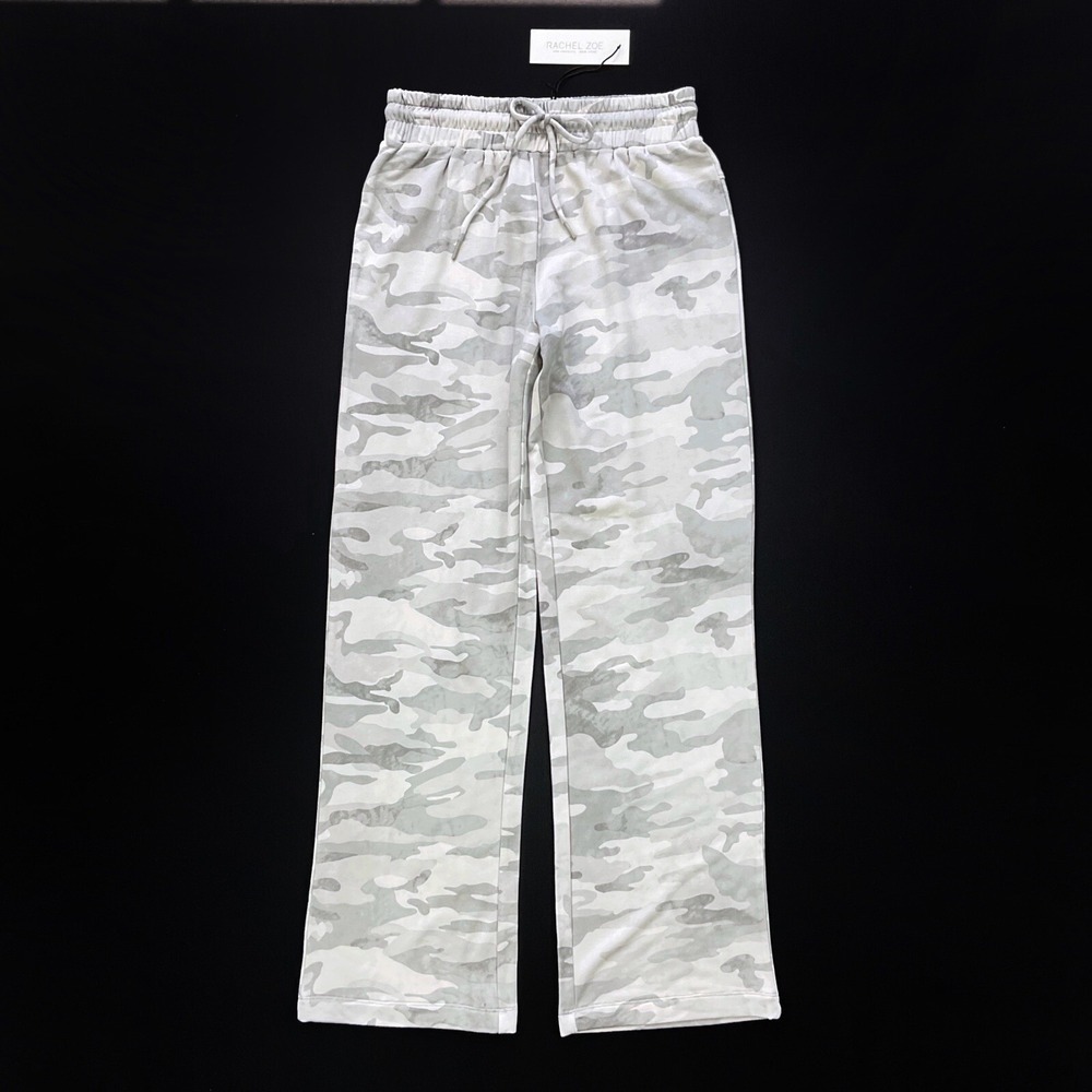 Rachel Zoe Jogger Womens XS Gray Sweatpants Straight Camo Elastic Waist NWT
